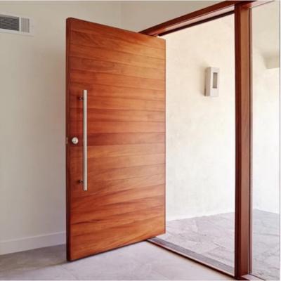 China Modern Big Panel Sound Insulation YZH Front Entry Pivot Solid Wood Door Design for sale