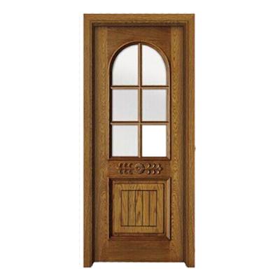 China Good Quality Modern Interior Wooden Door Frame With Tempered Frosted Glass Design for sale