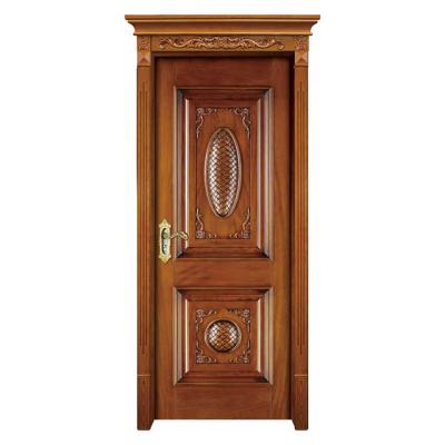 China Modern Classic Pattern Teak Wood Door Design Finished Exterior Full Panel Catalog for sale