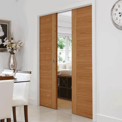 China Modern New Design Wood Hardware Interior Hidden Sliding Single Pocket Door for sale