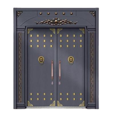 China Modern Exterior Internal Front Double Security Door Steel Zinc Alloy Design For Villa for sale