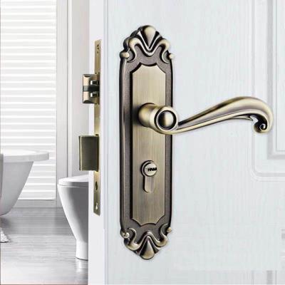 China European style interior wooden door lock interior wooden door handle style door lock bronze handle for sale