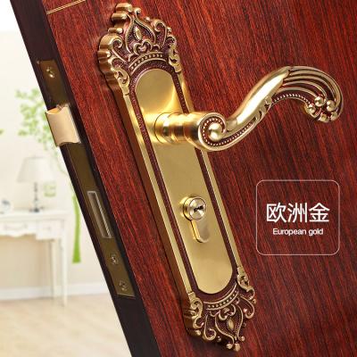 China High quality luxury solid wood door antique brass door lock for villa wood door for sale