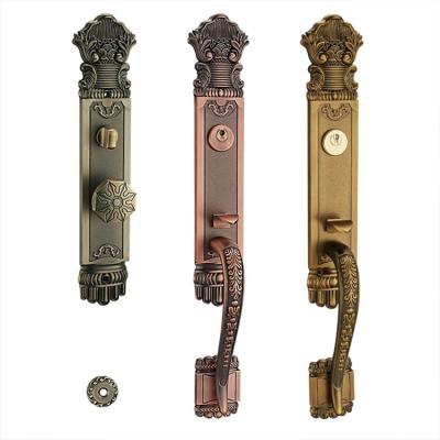 China Wooden door lock villa front entrance luxury external double door double leaf lock with knob for wood door for sale