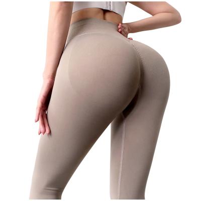 China XIANGHUI Polyester/Rayon Women's Gym Seamless Tights Butt Yoga Pants Colorful Gaiters With Custom Logo for sale