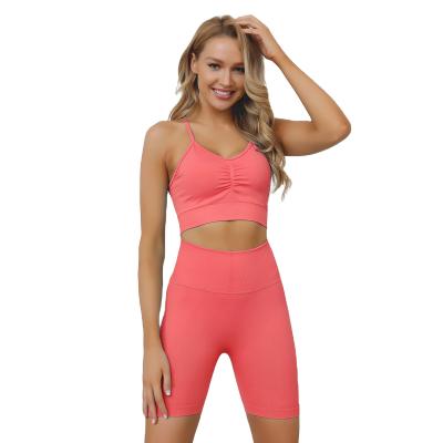 China XIANGHUI Breathable High Quality Gym Fitness Sets Seamless Fitness Gym Wear Yoga Set Woman Sports Yoga Pants Set for sale