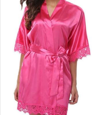 China High Quality Hot Sale Women's XIANGHUI Silk/Cotton Short Lingerie Color Sheer Satin Kimono Long Robes Bridesmaids Nightgowns For Women for sale