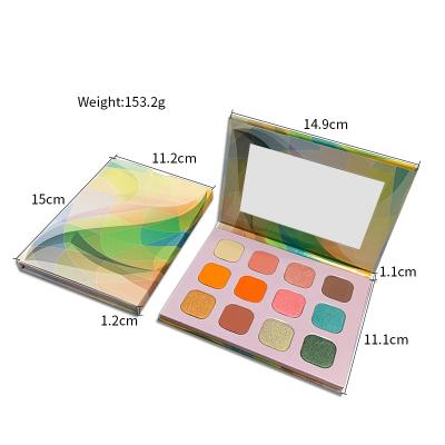 China Multifunctional Private Label Eyeshadow Dye Eyeshadow Palette Makeup Cosmetic Top No Logo Organic 12 Colors Eyeshadow Palette for sale