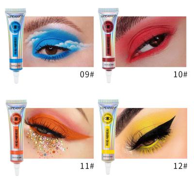 China 12 Colors Creamy Shimmer Eyeshadow Palette Private Label High Dye Long-lasting Waterproof Gel Eyeshadow Shimmer for sale