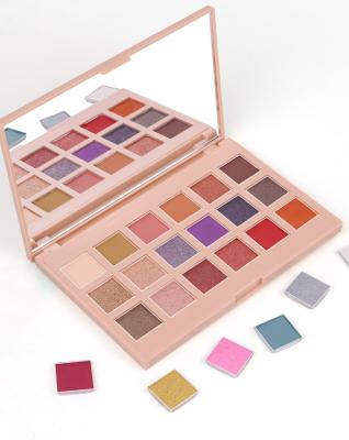 China Multifunctional Diy Eyeshadow Palette 15 Color Custom Highly Pigmented Pressed Eyeshadow Vegan Glitter Matte Waterproof Eyeshadow Private Label No Logo With Box for sale