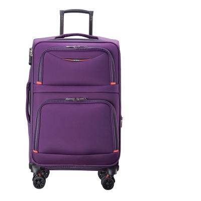 China Outdoor High Quality Soft Expandable Spinner Luggage Durable Oxford Fabric Travel Suitcase for sale