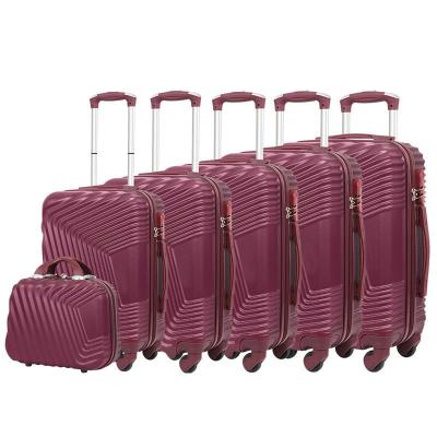 China Custom Cheap OEM Outdoor Briefcase Cabin Carry On Suitcase ABS Travel Trolley Bags Luggage Sets With Spinner Rolling Wheels 6pcs for sale