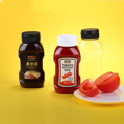 China manufacture plastic tomato ketchup squaeeze sauce salad honey bottle for sale