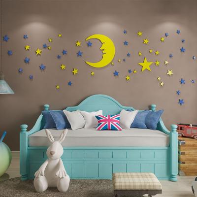 China WALL STICKER Star Luminous and Moon Glowing Wall Sticker Home Decorate Luminous Fluorescent Light Glowing 3D Sticker Ceiling Sticker for sale