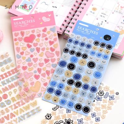 China Decorative Expression Micro Smiley Heart Stickers Anime Sticker Decorative Stickers To Mark DIY Sealing Label Opens Nail Sticker for sale