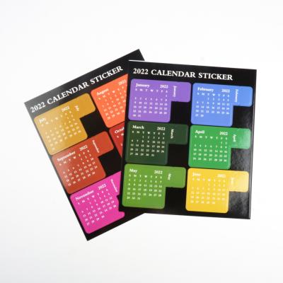 China 2022 Self Adhesive Daily Calendar Sticker 12 Sheets 12 Colors Planner Mark Month Index Book for New Year Product for sale