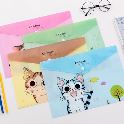 China Hot Sale Wholesale A4 PVC Paper File Document Bag Custom School Folder With Button Folder Bag for sale