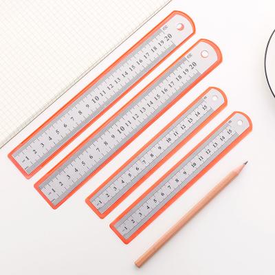 China Streight Ruler Vocational School Stationery for Students Measuring Ruler Metal Ruler Stainless Steel Ruler for sale