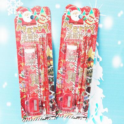 China School Pencil Eraser Ruler Christmas Gift Box Kids School Set Children Stationery Set for sale