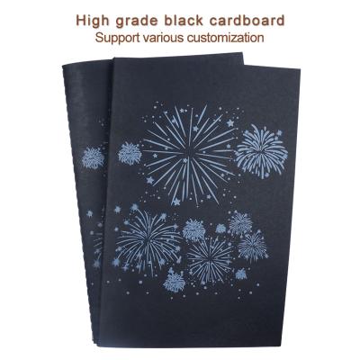 China 2021 newest 2022 newest fireworks black out school softcover unique stationery office notebook custom sublimation notebook for sale