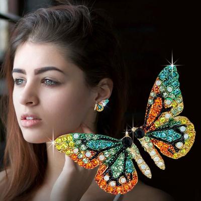 China Crystal Cute Zircon Butterfly Fashion Animal Earring Jewelry Accessories Jewelery Woman Earrings For Women 2021 for sale