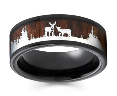 China Mens Punk Nightmare Before Christmas Rings Hip Hop 316L Stainless Steel Jewelry Gift Custom Deer Hand Punk Ring For Masculine Men for sale