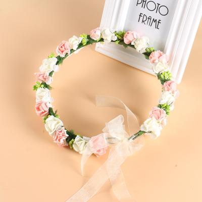 China Wholesale Korean Headband GN-2020-0301 Seaside Photography Rosette Hair Ring Bridesmaid Wedding Dress Photo Headdress Style for sale