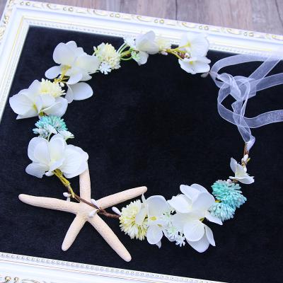 China Sweet Bride Wreath Simulation Flower Hair Band Headdress Starfish Hair Accessories Dress Up Accessories V972 V973 V965 for sale