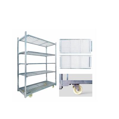 China Easy Movable High Quality Durable Using Various Trolley Cart Storage Flower Cart Rack for sale