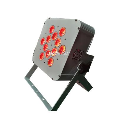 China Hot dj par products stage lighting 12*18w rgbwa uv hot flat dmx battery wireless led uplights for sale