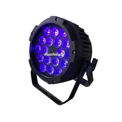 China High power stage led par flat rgbwa 18x18w UV 6in1 led par can outdoor led wash spot lyre par led ip65 for sale