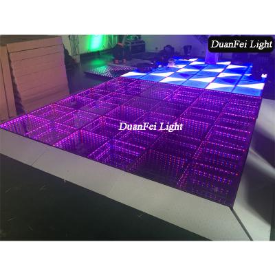 China 3D stage led dance floor dmx 512 stage led floor 1mx1m rgb 3D led dance floor to wedding show for sale