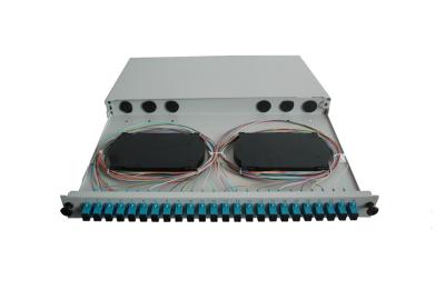 China Grey Rack Mount Fiber Optic Distribution Frame , Ftth Odf Fiber Optic Patch Box Panel for sale