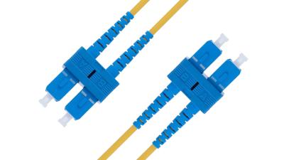 China SC Connector PC Fiber Optic Patch Cord High Speed SM/MM 9/125 PVC Yellow Jacket for sale