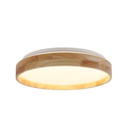 China Wholesale EUROPEAN Modern Wooden Frame Ceiling Light IR Control Smart LED Ceiling Lamp for sale