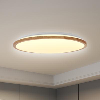 China Custom Modern Small Round Wood Frame Ceiling Light Fixture Modern Price for sale