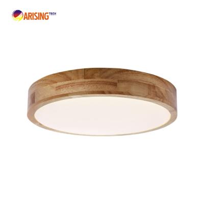 China Modern Wood Style Modern Frame Light Circular Living Room Ceiling Lamp With Wifi Smart Remote Controller for sale