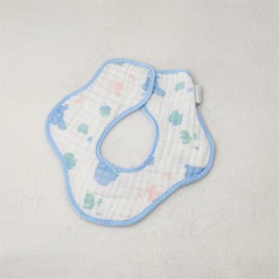 China Child Safe Organic Cotton 6 Layer Gauze Baby Bibs 100% Cotton Yarn Flower Shape Bibs for sale