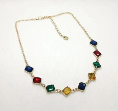 China Modern Multi Color Stones Decoration Necklaces 2021 For Women Ladies Jewelry Accessories Necklaces for sale