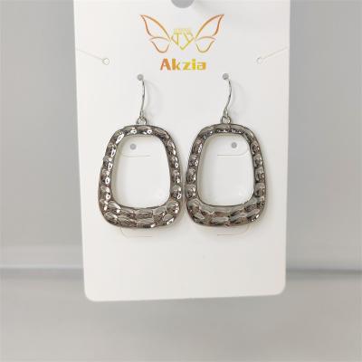 China Elegant Wholesale Trendy Square Hang Dangle Earring Fashion Jewelry Square Hook Earring for sale