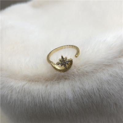 China New Fashion TRENDY Crystal Ring Moon Star Dazzling Rings Adjustable For Women Jewelry for sale