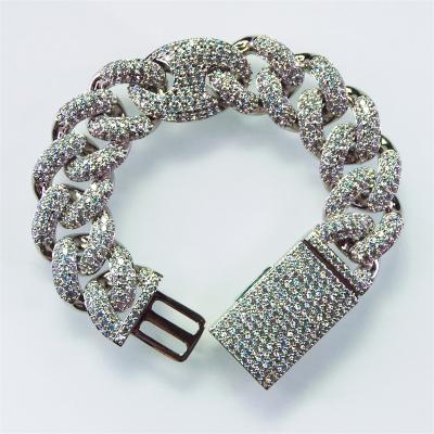 China Hip Hop Bling Punk Jewelry Mens Cuban Link Chain Bracelet for sale