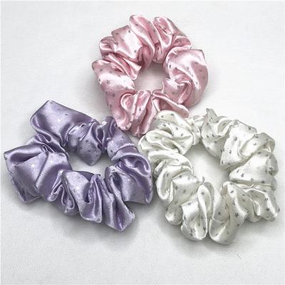 China Fashion Style Wholesale Simple Custom 100% Silk Hair Scrunchies Elastic Hair Bands for sale