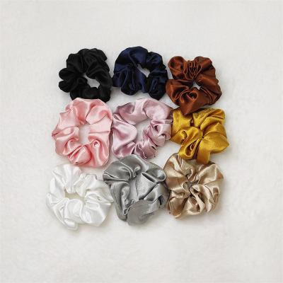 China Fashion Wholesale Colorful Hair Accessories Women Satin Hair Scrunchies for sale