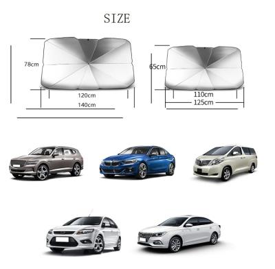 China Customized Customized Special LOGO Window Windshield Shade Portable Car Sunshade Sunscreen Foldable Umbrella For Cars for sale