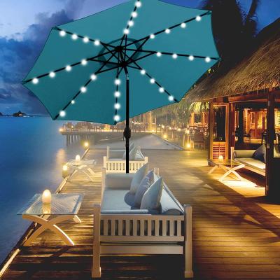 China Customized 2022 New Arrival 7.5ft Solar Power Patio Umbrella Umbrella Special Outdoor Patio Market Table Umbrella for sale