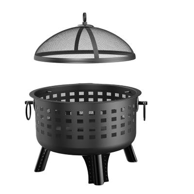 China Stocked Customized 25.5 Inch Outdoor Patio Heater Fireplace Table Portable Wood Stove Fire Bowl BBQ Grill Burning Camping Pit for sale