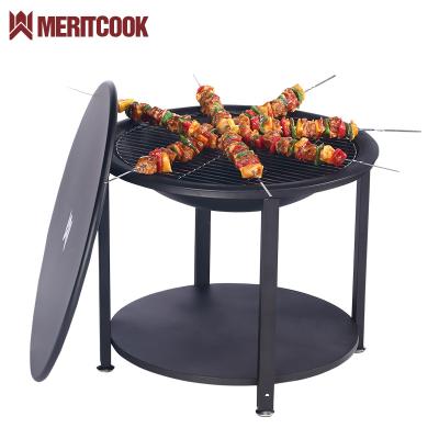 China Round Patio Stocked Heater Foldable Smokeless Fire Pit Pit Bowl Basket Portable Outdoor BBQ Grill Fire Table Stove Camping Brazier for sale