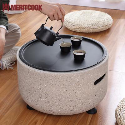 China Magnesium Oxide Fire Pit Table Fire Bowl BBQ Grill Patio Heater Camping Smokeless MgO Stored Outdoor Portable Fire Pit Brazier for sale