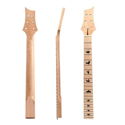 China Unfinished Electric Guitar Neck Replacement Guitar Neck 22 Fret Maple Fretboard Bird Inlay GUITAR(25.5inch) for sale